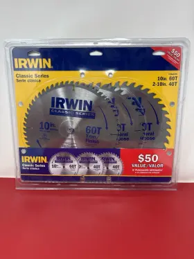 Irwin 024721094827 Classic Series 10 Inch 60t And 2-10 40t Rare 3 Pack Trim/finish-general