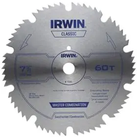 11240 Irwin Circular Saw Blade 7-1/4 In Dia 5/8 Arbor 60-teeth Carbon Ste