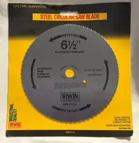 11820 Irwin New - Nos Steel Circular Saw Blade 6.5 Inch Plywood Paneling #11820