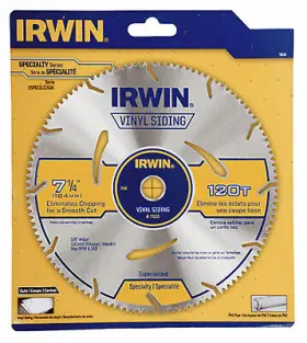 120tpi Irwin 11830 7-1/4-inch Circular Saw Blade For Vinyl