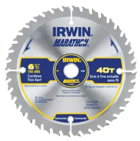 14023 Irwin 6 1/2 Inch Circular Saw Marathon Cordless 40t Blade 5pk New #14023