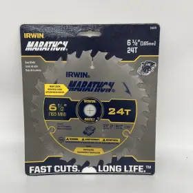 14029 Irwin Marathon 6 1/2 Inch 24t Thin Kerf Carbide Tipped Circular Saw Blade