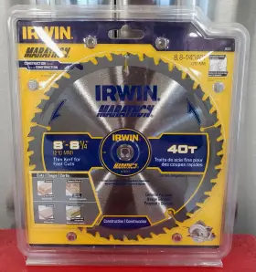 14053 Irwin Marathon 40 Tpi Diamond Ground Atb Circular Saw Blade 8-1/4 In Dia