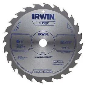 15120 Irwin Circular Saw Blade Cordless 6.5- Inch X 24tpi