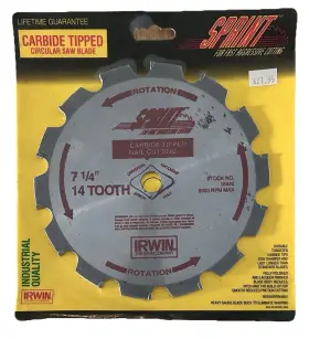 14t-universal-15440 Irwin 15440 Nos-irwin-sprint-carbide Tipped-circular Saw Blade-7 1/4 Inch -14t-universal-15440