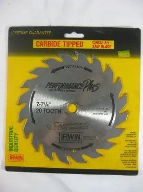 15631 Irwin Performance Plus Carbide Tipped Circular Saw Blade 7-7 1/4 Nos Frame And Rip