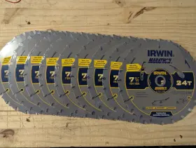 2001060 Irwin 7-1/4-in 24 -tooth Rough Finish Carbide Circular Saw Blade 9