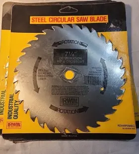 20040 Irwin Steel Circular Saw Blade 7 1/4 Inch Rip And Crosscut Lumber Tool Vtg 1991 Nip