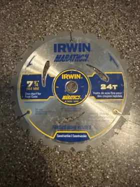 14030 Irwin 24030/14030 New Marathon 7-1/4 Inch 24t Carbide Tip Circular Saw Blade 14030/24030