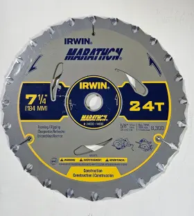 24030 Irwin Marathon #24030 Framing/ripping 7 1/4 Inch 24t Circular Saw Blades 2 Pack