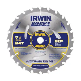 24030 Irwin 617407930214 Tools Marathon Carbide Corded Circular Saw Blade 7 1/4-inch 24t