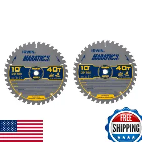 Irwin B0d9r2k9rq 10 Inch 40t Large Diameter Steel Miter/table Saw Blades Combo Pack