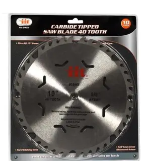 19451 Itt Carbide Tipped Saw Blade 40 Tooth 10 Inch