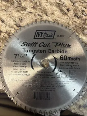 Ivy Classic 36109 2 Carbide Circular Saw Finish Blades 7-1/4 Inch X 60t Tooth