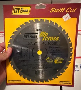 36210 Ivy Classic 8 1/4 Inch Swift Cut Rip Cross Saw Blade 40 Tooth Thin Kerf Carbide New
