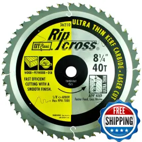 Ivy Classic B0052iny08 36210 Ripcross 8-1/4 40 Tooth Ultra Thin Kerf Carbide Circular Saw