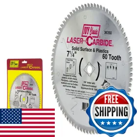 B0052io2ea Ivy Classic 36350 Laser Carbide 7-1/4-inch 60 Tooth Solid Surface And Plastic