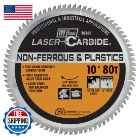 Ivy Classic B0052io3yy 36366 Laser Carbide 10-inch 80 Tooth Non-ferrous Cutting Circular