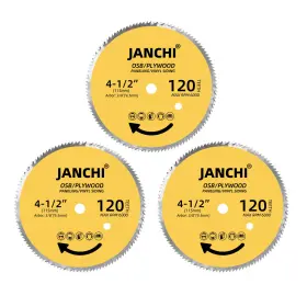 120t Janchi 313102048031 3pack 4-1/2 Inch Circular Saw Blade 3/8 9.5mm Arbor Plywood Osb P