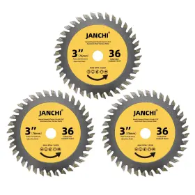 33836 Janchi 3pack 3-inch 75mm 36t Tct Circular Saw Blade With 3/8-inch 9.5mm Yellow