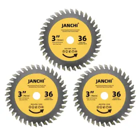 Janchi 445006653608 3pack 3-inch 75mm 36t Tct Circular Saw Blade With 3/8-inch 9.5mm Arbor Fast C