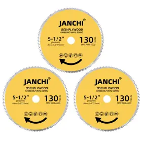 130t Janchi 445007157129 3pack 5-1/2 Inch Circular Saw Blade 5/8 16mm Arbor Plywood Osb Pa