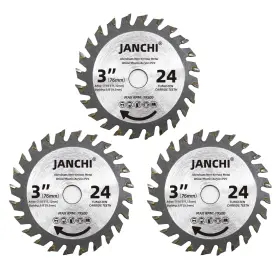 Janchi 445049113152 3pack 3 Inch 24t Carbide Circular Saw Blade For Cuts Woods Plastic Pcv Acryli