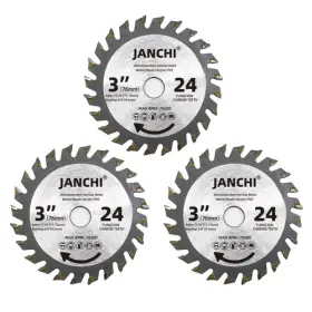 4680889 Janchi 3pack 3 Inch 24t Carbide Circular Saw Blade For Cuts Woods Plastic Silver