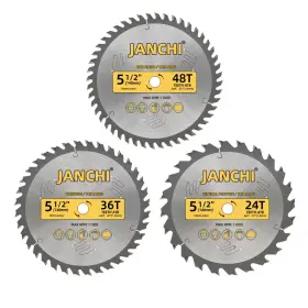 B0f1c3g71c Janchi 3pack Combo 5-1/2 Inch 24t36t48t Woodworking Saw Blades 10mm Arbor Thin