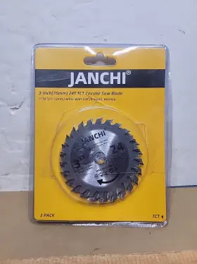 Csb3716-3 Janchi 3 Pack 3-inch 75mm 24t Tct Circular Saw Blade 7/16 Arbor Or 3/8 With Bushing