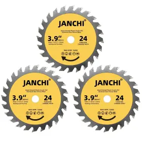 Csb471624 Janchi 3pack 4-inch 24t Wood Cutting Tct Circular Saw Blade With 7/16 Inch 11.12mm Arbo