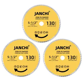 Csbop512140 Janchi 3pack 5-1/2 Inch 130t Circular Saw Blade 5/8 16mm Arbor Plywood Osb Pa