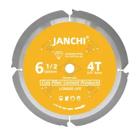 Csbpcd6144 Janchi 6-1/2 Inch 4t Pcd Tip Hardie Fiber Cement Circular Saw Blade With 5/8-inch Dm