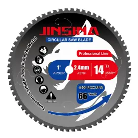 Jinsina B0f5wmsqw8 14 Table Saw Blade Tct Metal Cutting Blades 66t 1 Arbor
