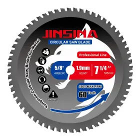 Tct185-60 Jinsina 7-1/4 Inch Circular Saw Blade Tct Metal Cutting Blades With 60t And 5/8 Arbor