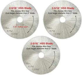 Jj-3p-2-5 Jounjip Jj-3p-2-5/16-hss 2 5/16 Inch Hss Saw Blades - Fits Most Mini Miter Cut Off Chop And B