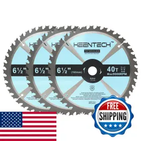 Keentech B0bprlkcny 6-1/2 Inch Circular Saw Blade 40t By 5/8 Bore For Cutting Plywood Mdf
