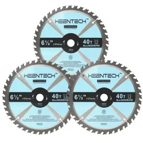 Fwa16504001y Keentech 6-1/2 Inch Circular Saw Blade 40t 3pcs 5/8 Arbor Atb Carbide Tee