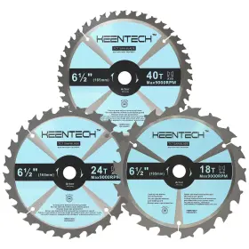 Fwa16504003y Keentech 6-1/2 Inch Tct Circular Saw Blade 18t 24t 40t Combo For Wood Cutting Compati