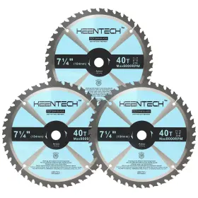 Fwa18404001y Keentech 7-1/4 Inch Tct Circular Saw Blade 40t For Wood Cutting Compatible With 5/8 I