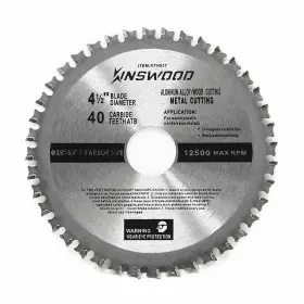 Kth037 Kinswood Circular Saw Blade Universal Fit 4 Inch 1/2 40t For Metal Aluminum Steel