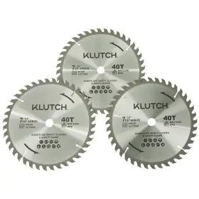 5858401 Klutch 40t Circular Saw Blade Set 7-1/4 Inch 3-pc
