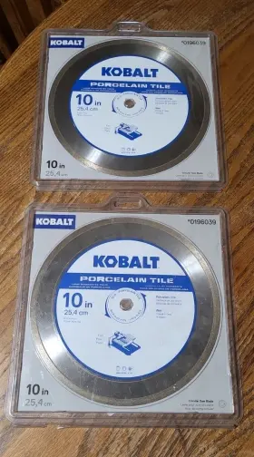 0196039 Kobalt 10 Inch Wet Porcelain Tile Diamond Circular Saw Blade #0196039. Lot Of 2 Pcs