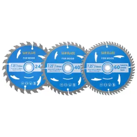 Klf240205zz000419 Kozelo 3pcs Circular Saw Blade Combo- 7-1/4-inch X 24/40/60 Teeth 5/8-inch Arbor