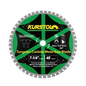 Kurstol 313042022016 Metal Circular Saw Blade - 7-1/4 Inch Tct Cutting 48t Tungsten Carbide Tipped