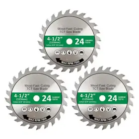 Laifucam 313089033082 4.5 Inch 24-tooth Wood Plastic Composite Cutting Alloy Steel Carbide Circular Saw