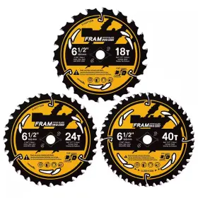 Laifucam 711181958867 6.5 Inch 18-tooth 24-tooth 40-tooth Wood Cutting Carbide Circular Saw Blade Set F