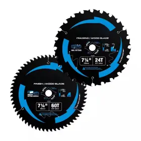 Laifucam 744111025346 7-1/4 Inch 24-tooth And 60-tooth Wood Cutting Carbide Circular Saw Blade For Plyw
