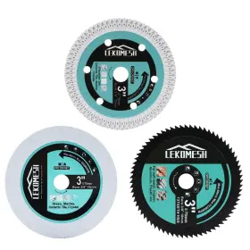 Le1-e06 Lekomesh 3 Inch Circular Saw Blades - 3pcs 3/8 10 Mm Arbor Hss/x Mesh/glass For Cutting
