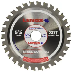 21876st538030ct Lenox 082472218763 Tools Circular Saw Blade Steel-cutting 5 3/8-inch 30t